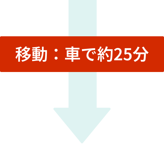 移動：⾞で約25分