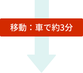 移動：⾞で約3分